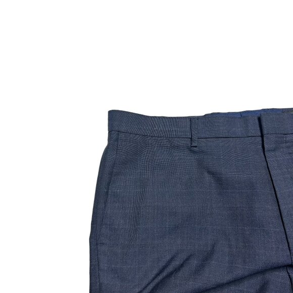 Banana Republic Standard Fit Pants Mens 36 X 30 Charcoal Gray Plaid Flat Front - Picture 6 of 9